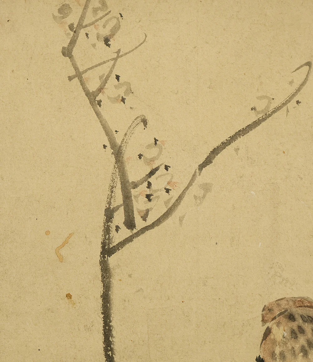 藤本鉄石 Fujimoto Tesseki (1816-1863) Japanese antique art kakejiku kakemono wall hanging scroll / Two Sparrows Perched on Tree RE939 - Image 8