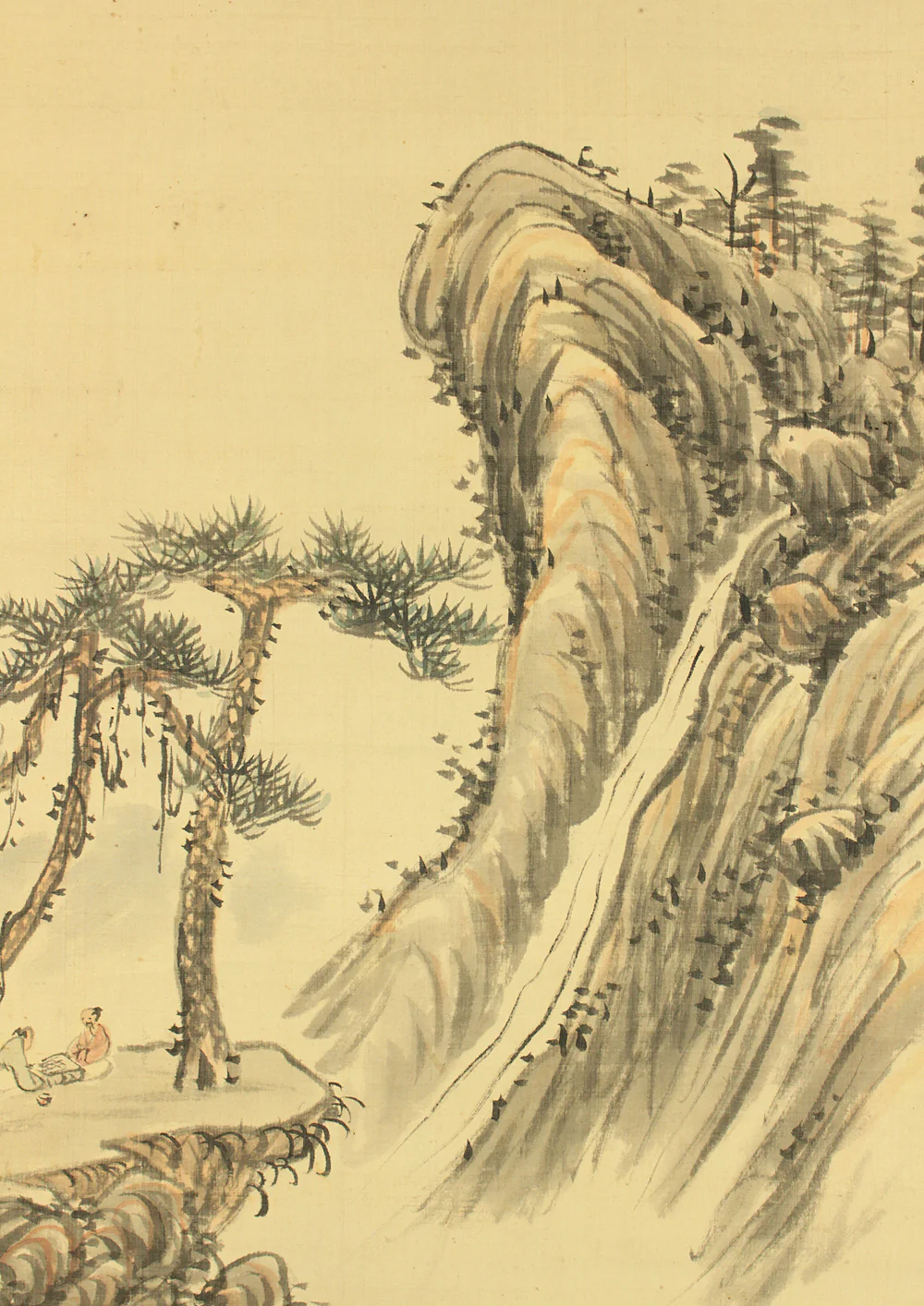 藤本鉄石 Fujimoto Tesseki (1816-1863) Japanese antique art kakejiku kakemono wall hanging scroll / Under the pine trees, playing Game of Go 囲碁 with Appraised Box RC136 - Image 10