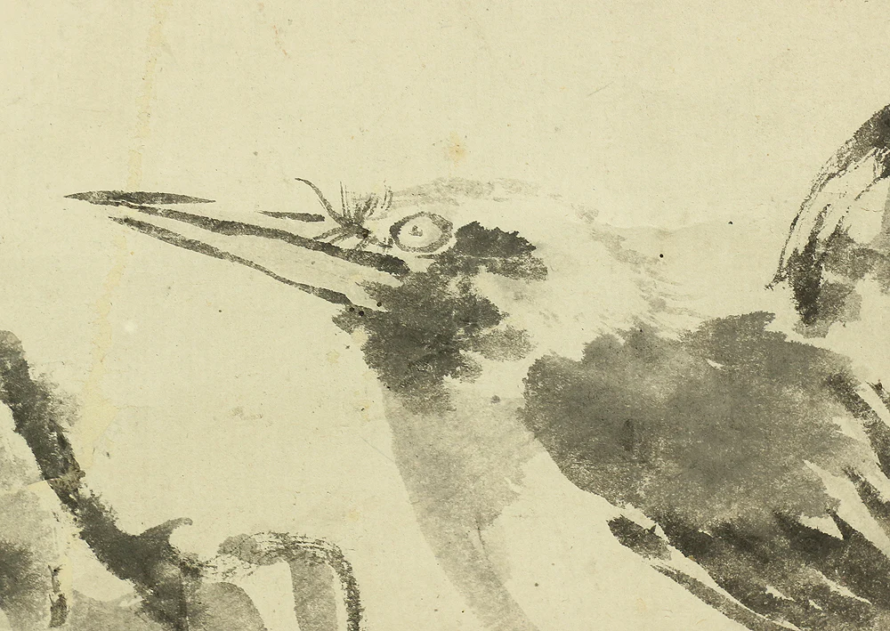 藤本鉄石 Fujimoto Tesseki (1816-1863) Japanese antique art kakejiku kakemono wall hanging scroll / Willows and Kingfisher with Original Box (Tomobako) RB797 - Image 9