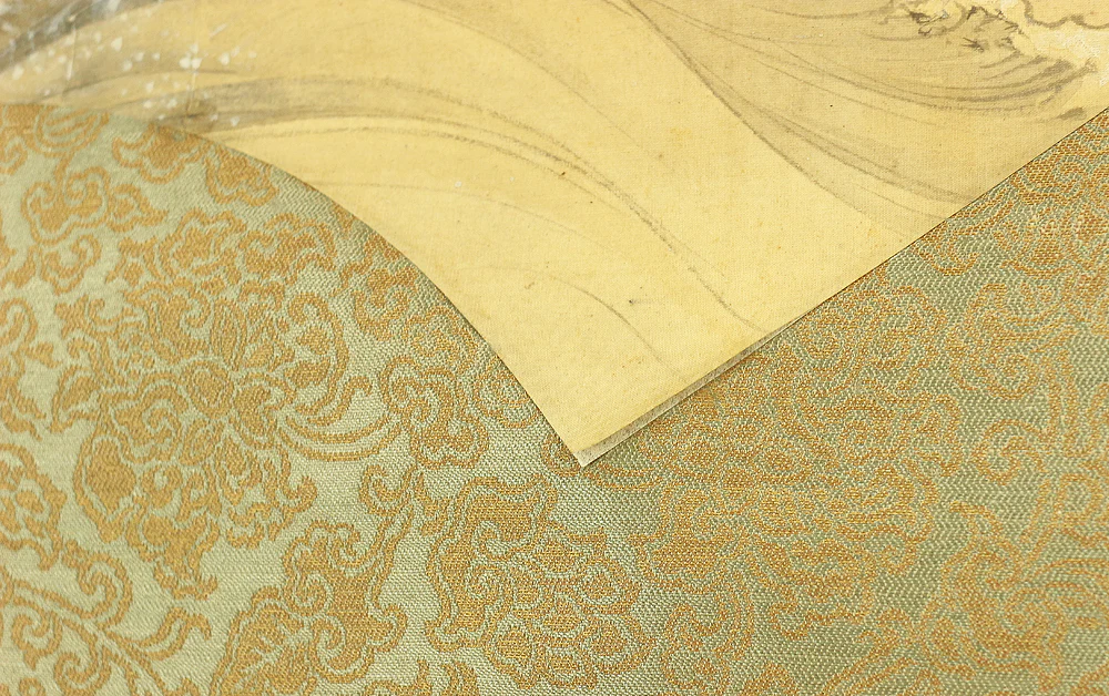 深田直城 Fukada Chokujo (1861-1947) Japanese antique art kakejiku kakemono wall hanging scroll / Fan Surface Rising Sun & Wave with Appraised Box A269 - Image 14