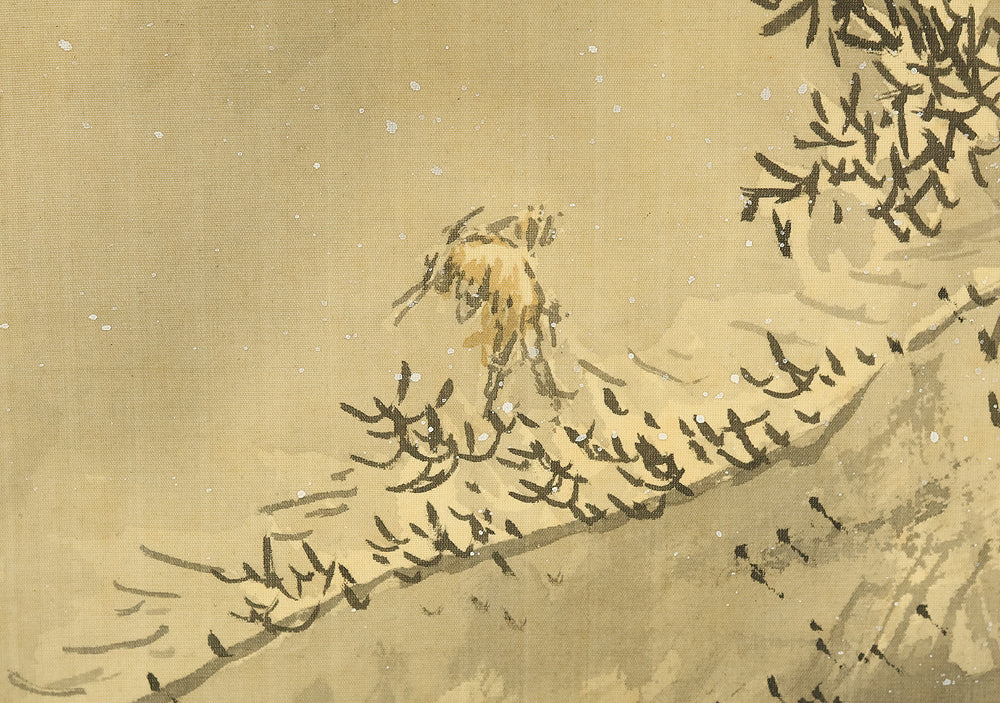 福井江亭 Fukui Kotei (1866-1937) Japanese art kakejiku kakemono wall hanging scroll / Sansui Snowy Landscapes with Original Box (Tomobako) RE953 - Image 13