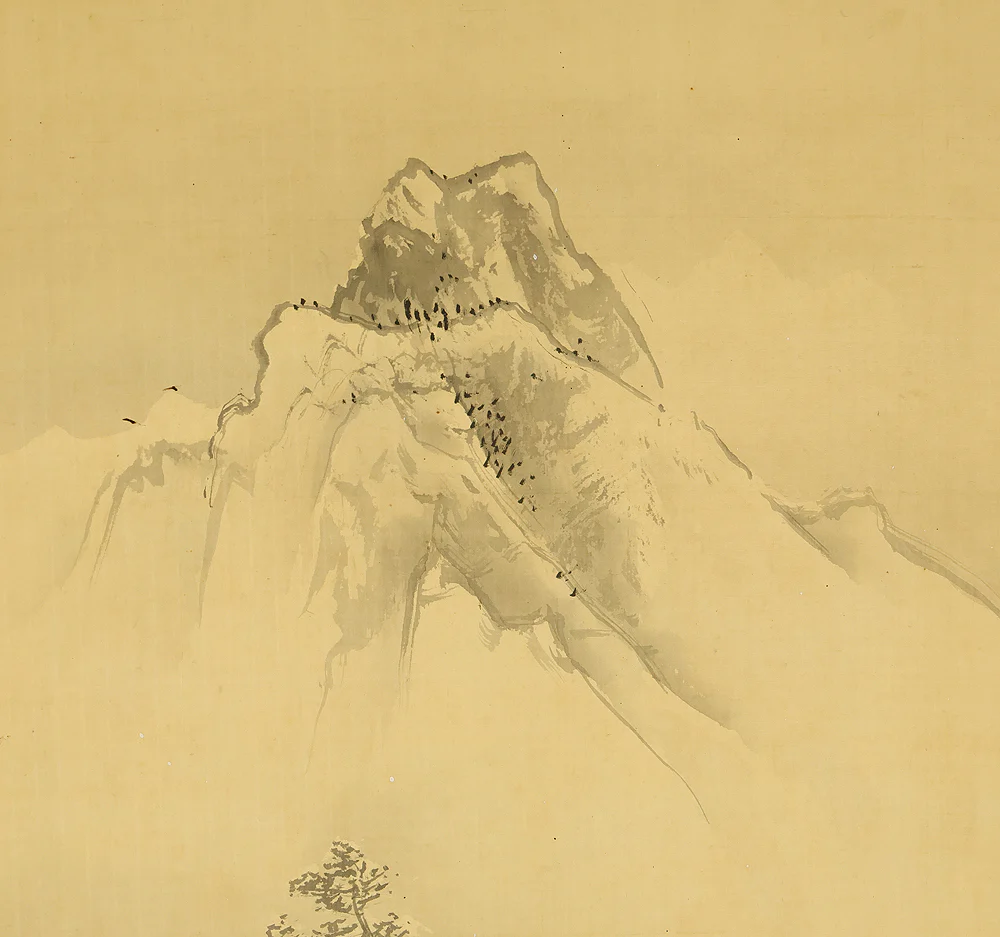 福井江亭 Fukui Kotei (1866-1937) Japanese art kakejiku kakemono wall hanging scroll / Sansui Snowy Landscapes with Original Box (Tomobako) RE953 - Image 5