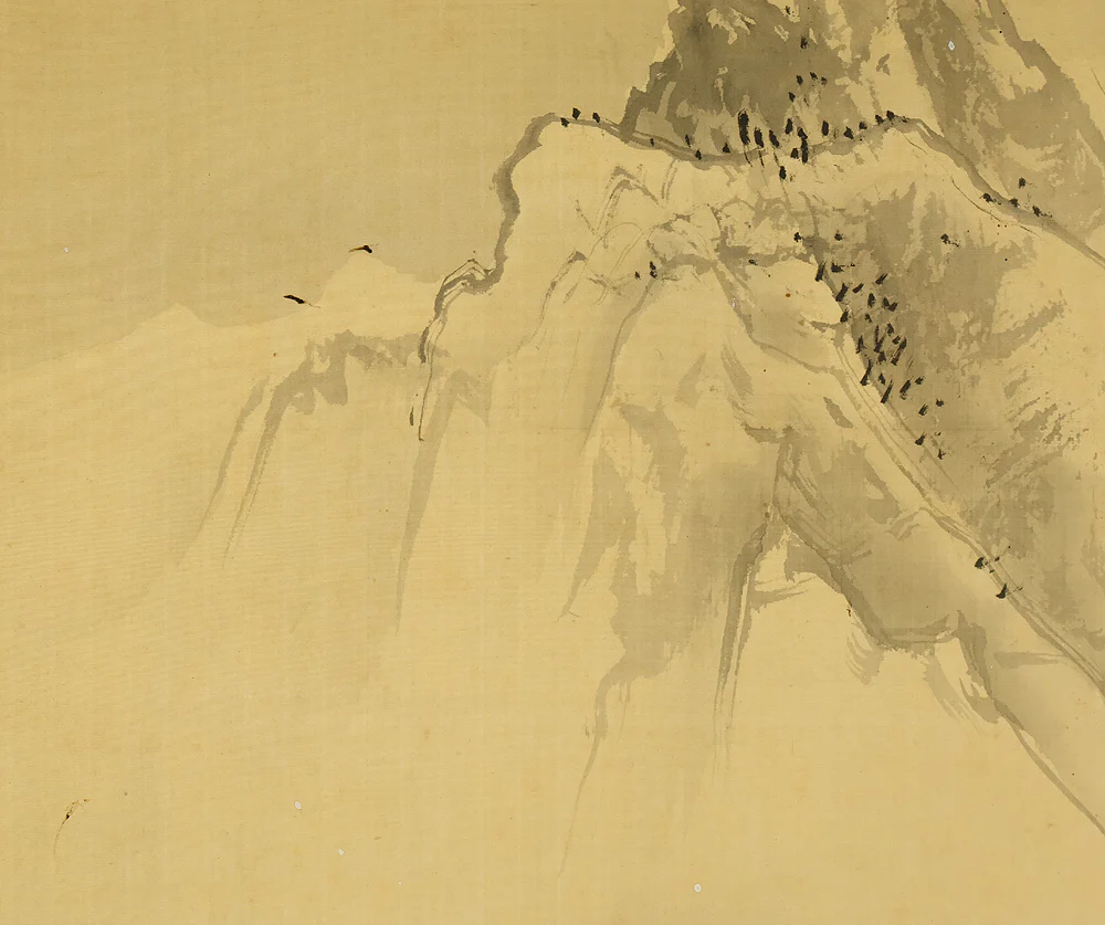 福井江亭 Fukui Kotei (1866-1937) Japanese art kakejiku kakemono wall hanging scroll / Sansui Snowy Landscapes with Original Box (Tomobako) RE953 - Image 8