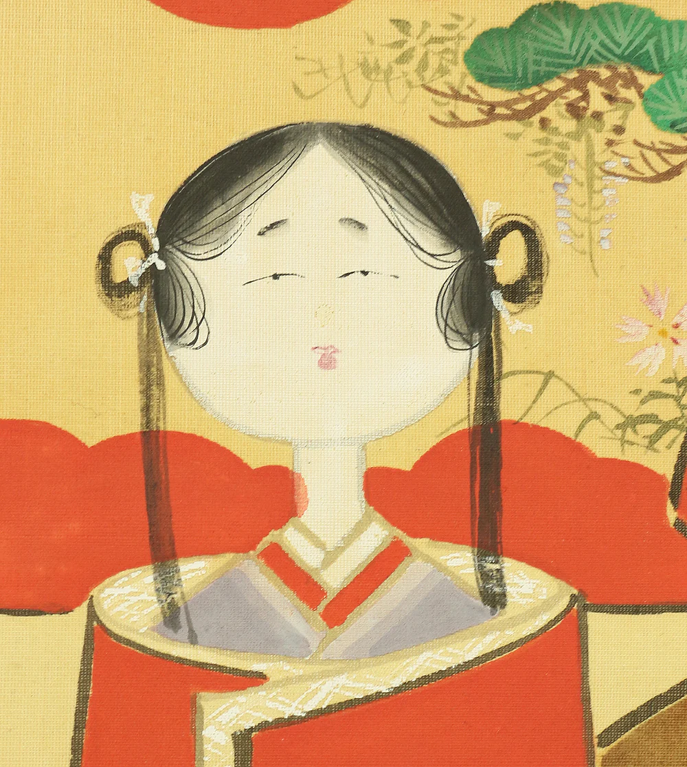 船川華洲 Funagawa Kashu (b1880) Japanese art kakejiku kakemono wall hanging scroll / Tachihina Standing Hina Dolls with Box RC246 - Image 10