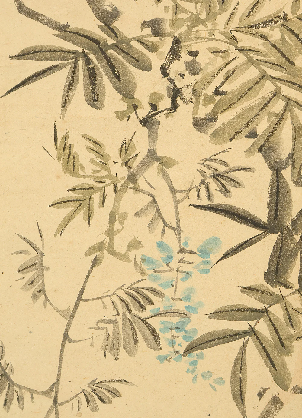 古市金峨 Furuichi Kinga (1805-1880) 岡本金波 Okamoto Kinpa (1823-1896) Japanese art Paired kakejiku kakemono wall hanging scrolls / Collaboration work - Java Sparrow, Spring Wisteria Flowers Autumn Silver Grass with Box RE607 - Image 10