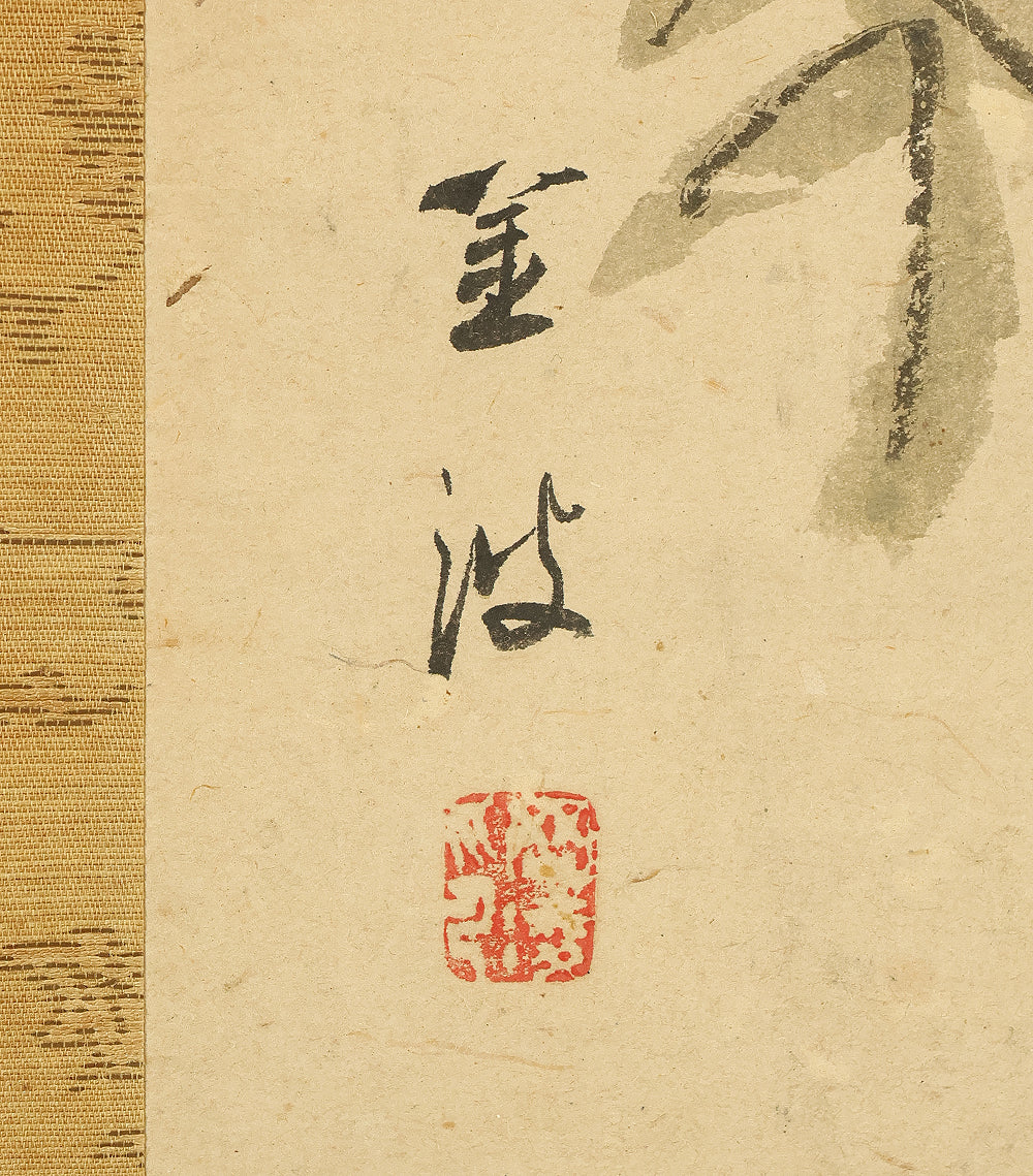 古市金峨 Furuichi Kinga (1805-1880) 岡本金波 Okamoto Kinpa (1823-1896) Japanese art Paired kakejiku kakemono wall hanging scrolls / Collaboration work - Java Sparrow, Spring Wisteria Flowers Autumn Silver Grass with Box RE607 - Image 13