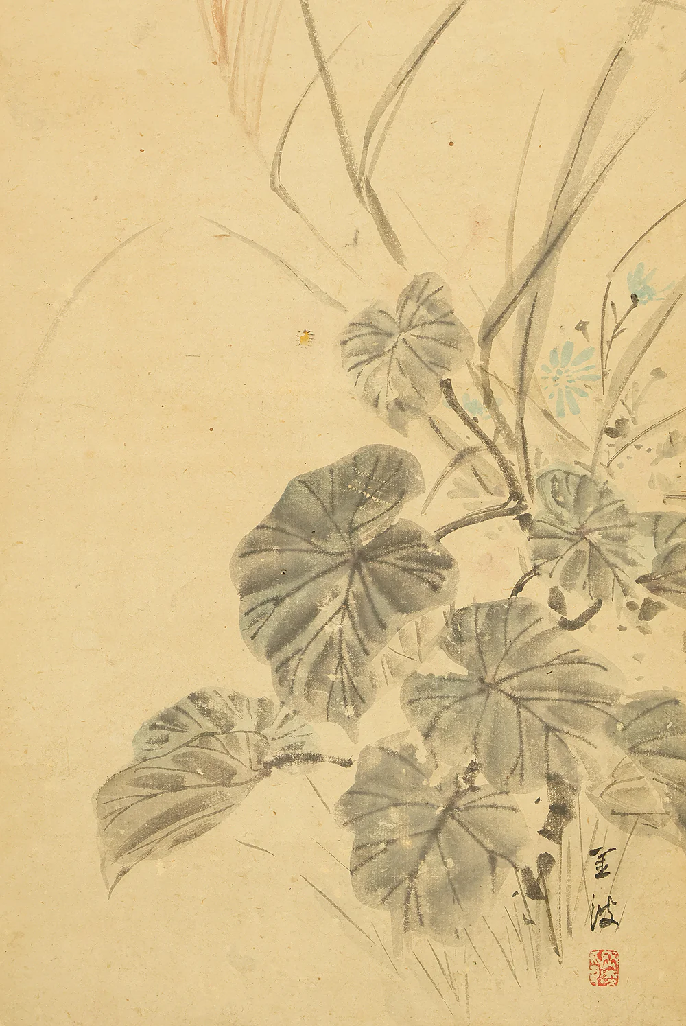 古市金峨 Furuichi Kinga (1805-1880) 岡本金波 Okamoto Kinpa (1823-1896) Japanese art Paired kakejiku kakemono wall hanging scrolls / Collaboration work - Java Sparrow, Spring Wisteria Flowers Autumn Silver Grass with Box RE607 - Image 23