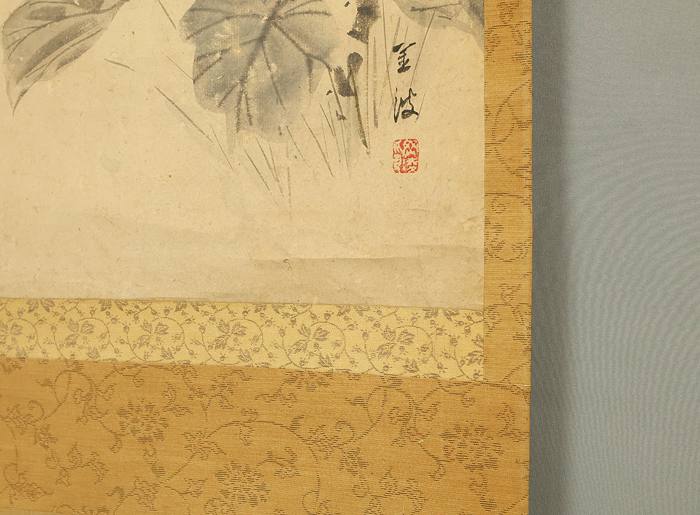 古市金峨 Furuichi Kinga (1805-1880) 岡本金波 Okamoto Kinpa (1823-1896) Japanese art Paired kakejiku kakemono wall hanging scrolls / Collaboration work - Java Sparrow, Spring Wisteria Flowers Autumn Silver Grass with Box RE607 - Image 28