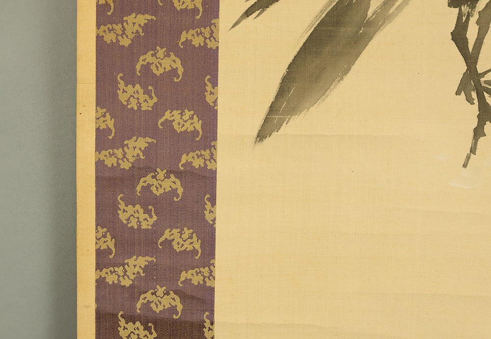 萩尾九皐 Hagio Kyuko (1862-1922) Japanese antique art kakejiku kakemono wall hanging scroll / Weeping Cherry Blossoms and Two Crows with Box RE922 - Image 19