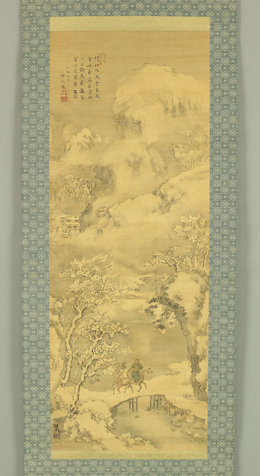 春木南湖 Haruki Nanko (1759-1839) Japanese art kakejiku kakemono wall hanging scroll / Sansui Landscape in Snow with Box A412 - Image 3
