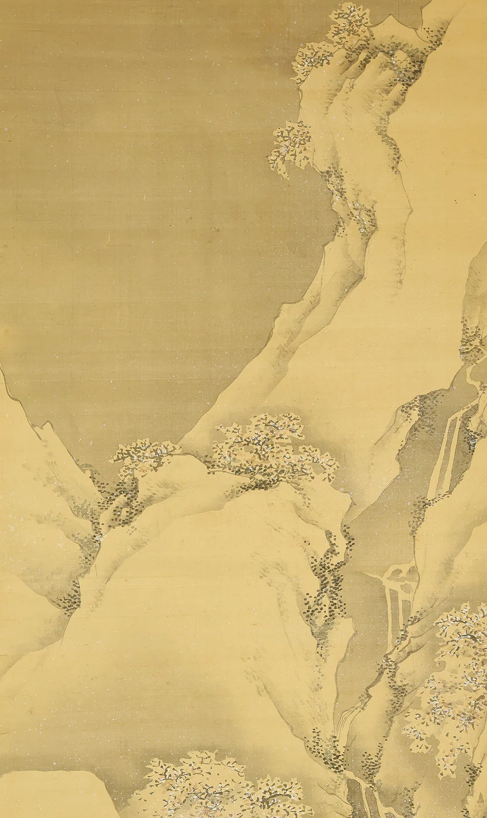 春木南溟 Haruki Nanmei (1795-1878) Japanese antique art kakejiku kakemono wall hanging scroll / 三顧 Sanko - Winter Landscape Armed Warriors Visiting House with Box RE934 - Image 5