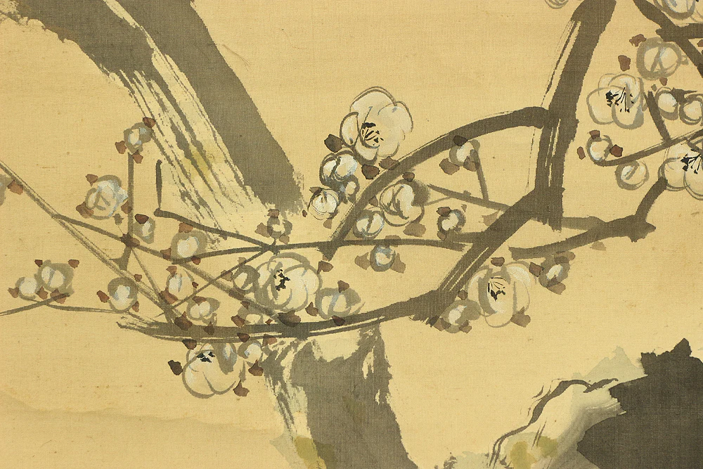 橋本菱華 Hashimoto Ryoka Japanese art a set of three kakejiku kakemono wall hanging scrolls / Rising Sun and Plum Blossoms, Crane and Pine, Turtle and Bamboo with Box RB962 - Image 20