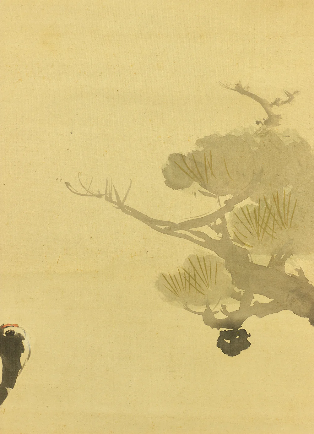 橋本菱華 Hashimoto Ryoka Japanese art a set of three kakejiku kakemono wall hanging scrolls / Rising Sun and Plum Blossoms, Crane and Pine, Turtle and Bamboo with Box RB962 - Image 5