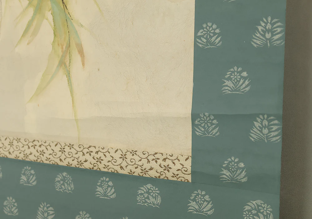 東原方僊 Higashihara Hosen (1886-1972) Japanese art kakejiku kakemono wall hanging scroll / Bamboo, Two Sparrow Chicks in Nest RE937 - Image 13