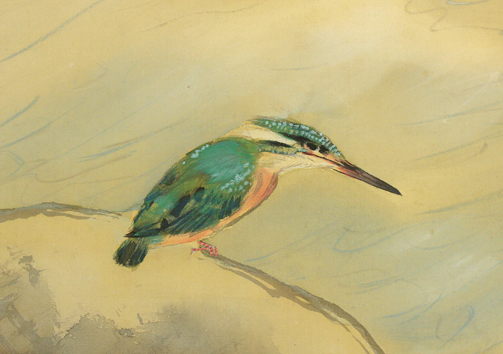 東原方僊 Higashihara Hosen (1886-1972) Japanese art kakejiku kakemono wall hanging scroll / Kingfisher Targeting Fish in Clear Water with Original Double Box (Tomobako) RD395 - Image 8