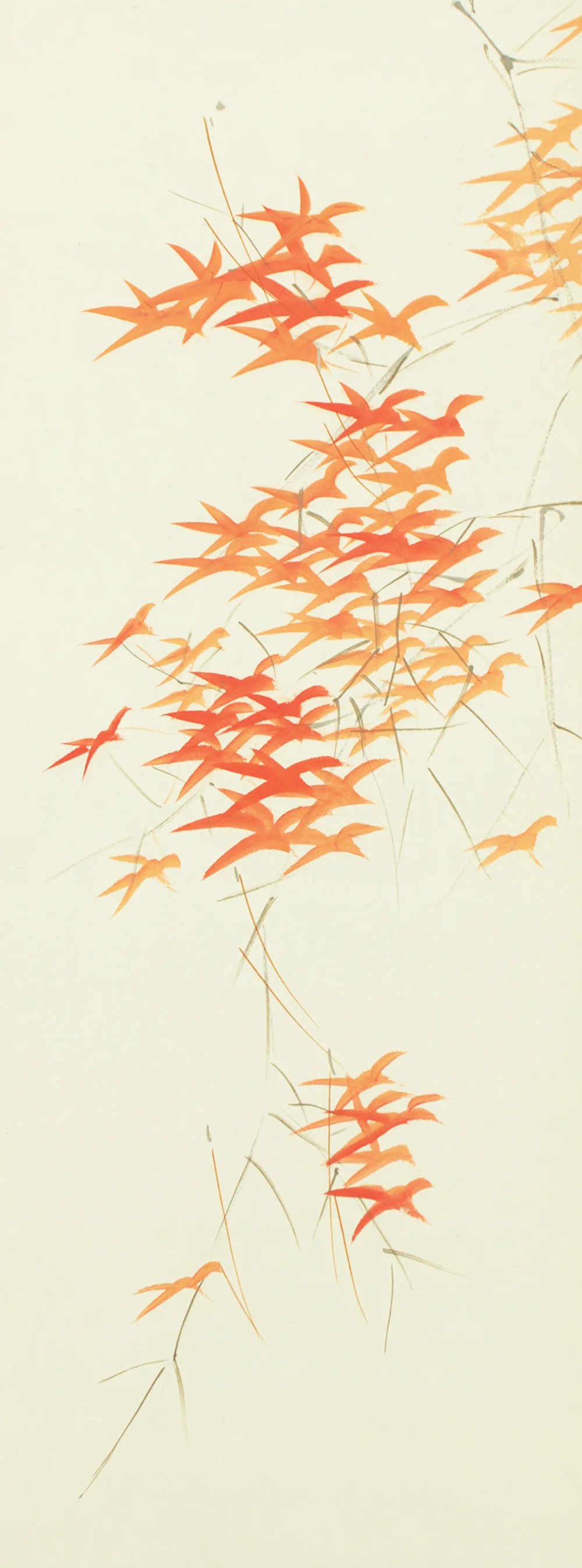 東原方僊 Higashihara Hosen (1886-1972) Japanese art kakejiku kakemono wall hanging scroll / Maple Tree Autumn Leaves and Two Little Birds with Box RD401 - Image 10