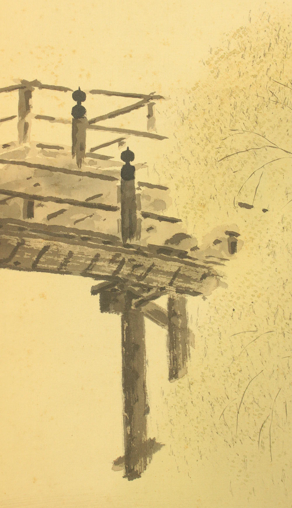 平井楳仙 Hirai Baisen (1889-1969) Japanese art kakejiku kakemono wall hanging scroll / 'Ujigawa Akikei' 宇治川秋景 Uji River Autumn Scene with Original Box (Tomobako) RD654 - Image 11
