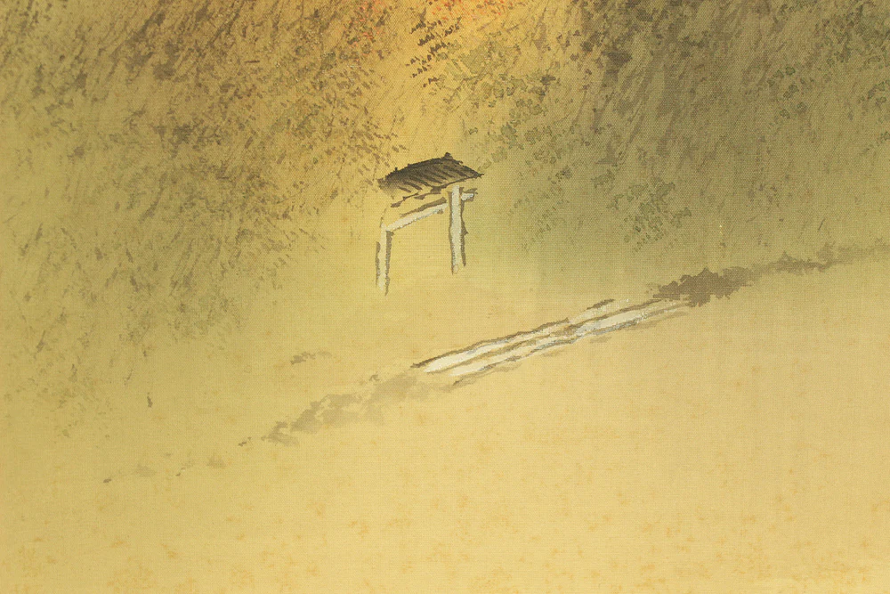 平井楳仙 Hirai Baisen (1889-1969) Japanese art kakejiku kakemono wall hanging scroll / 'Ujigawa Akikei' 宇治川秋景 Uji River Autumn Scene with Original Box (Tomobako) RD654 - Image 8