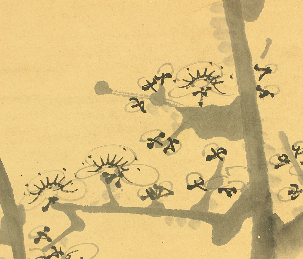 平野五岳 Hirano Gogaku (1811-1893) Japanese antique art kakejiku kakemono wall hanging scroll / Suiboku Ink Painting White Plum Tree RD219 - Image 11
