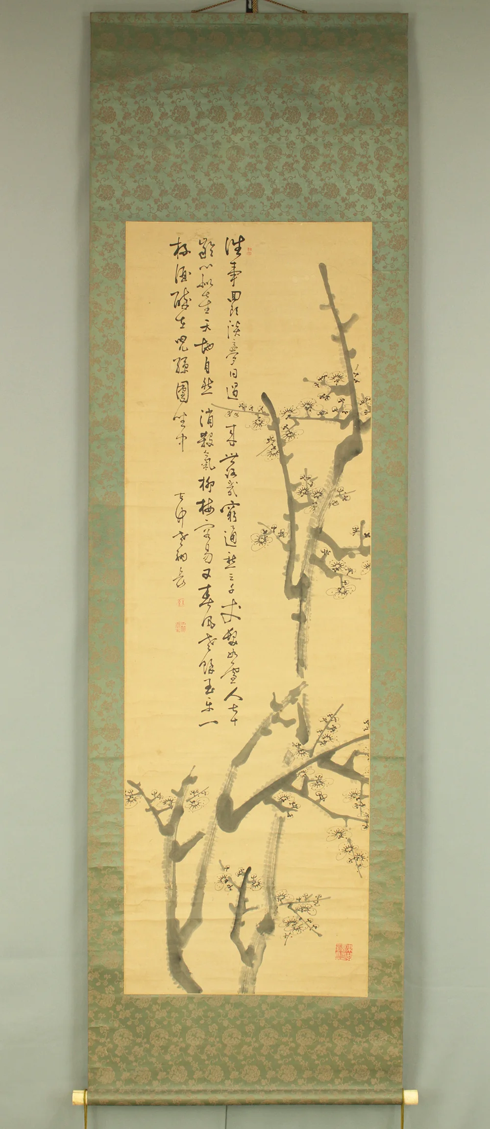 平野五岳 Hirano Gogaku (1811-1893) Japanese antique art kakejiku kakemono wall hanging scroll / Suiboku Ink Painting White Plum Tree RD219 - Image 2
