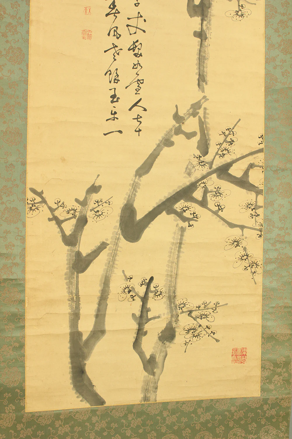 平野五岳 Hirano Gogaku (1811-1893) Japanese antique art kakejiku kakemono wall hanging scroll / Suiboku Ink Painting White Plum Tree RD219 - Image 23