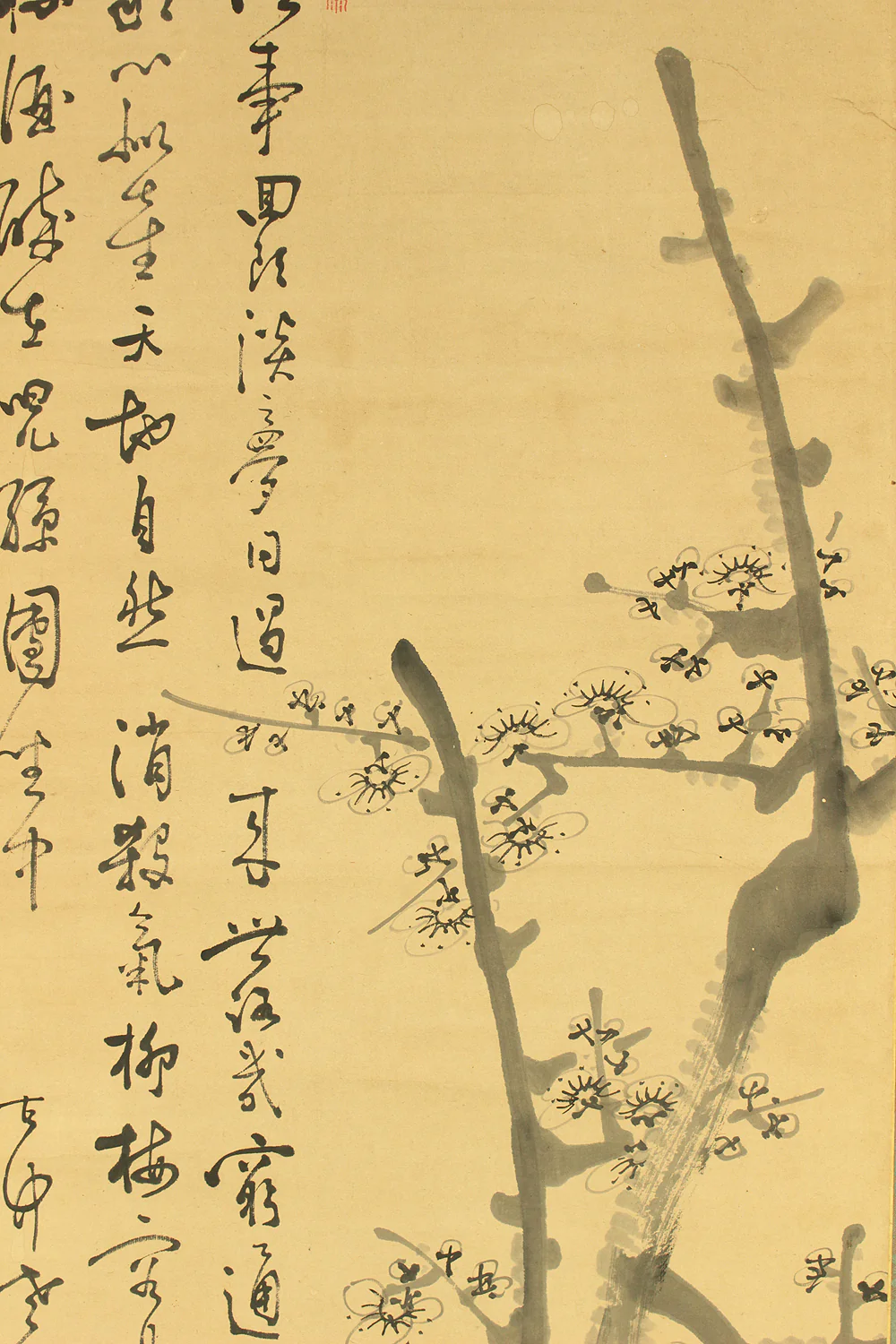 平野五岳 Hirano Gogaku (1811-1893) Japanese antique art kakejiku kakemono wall hanging scroll / Suiboku Ink Painting White Plum Tree RD219 - Image 9