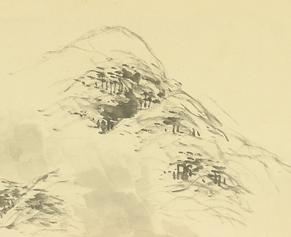 平野五岳 Hirano Gogaku (1811-1893) Japanese antique art kakejiku kakemono wall hanging scroll / Ferryboat and Mountain Village in Windy Day Sansui Landscape RB308 - Image 8
