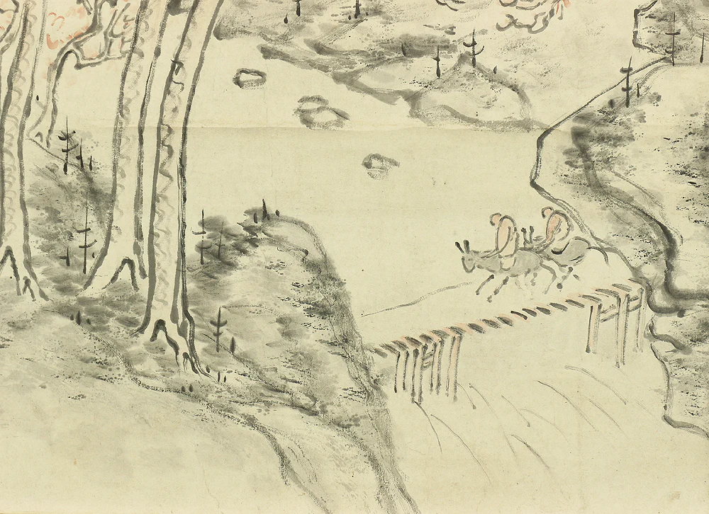平野五岳 Hirano Gogaku (1811-1893) Japanese antique art kakejiku kakemono wall hanging scroll / Village Landscape Sansui RB409 - Image 13