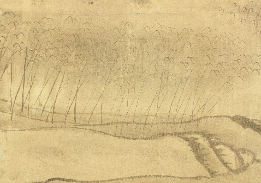 平野五岳 Hirano Gogaku (1811-1893) Japanese antique art kakejiku kakemono wall hanging scroll / Mountain River Bamboo Forest Landscape, Wise Man Crossing Bridge RC892 - Image 12
