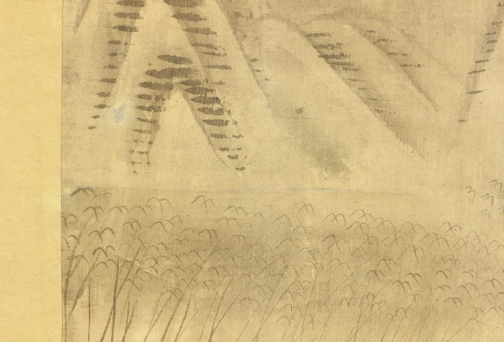 平野五岳 Hirano Gogaku (1811-1893) Japanese antique art kakejiku kakemono wall hanging scroll / Mountain River Bamboo Forest Landscape, Wise Man Crossing Bridge RC892 - Image 17
