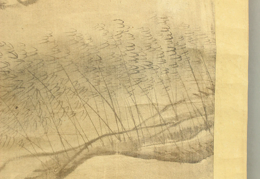 平野五岳 Hirano Gogaku (1811-1893) Japanese antique art kakejiku kakemono wall hanging scroll / Mountain River Bamboo Forest Landscape, Wise Man Crossing Bridge RC892 - Image 18