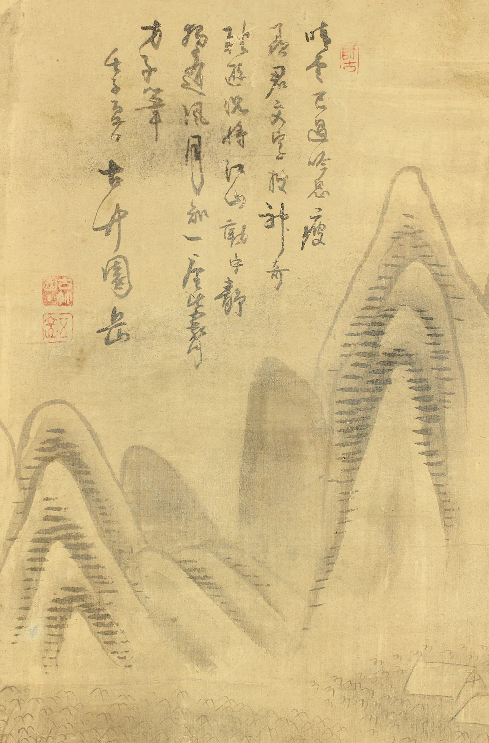 平野五岳 Hirano Gogaku (1811-1893) Japanese antique art kakejiku kakemono wall hanging scroll / Mountain River Bamboo Forest Landscape, Wise Man Crossing Bridge RC892 - Image 5