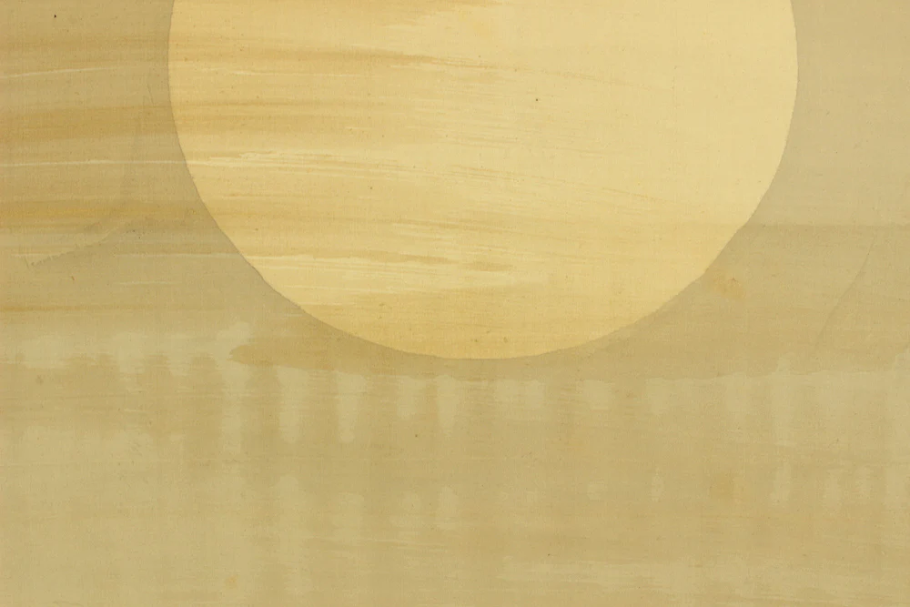 平野古桑 Hirano Koso (1881-1935) Japanese art Paired kakejiku kakemono wall hanging scrolls / Rising Sun and Moon with Box RD570 - Image 18