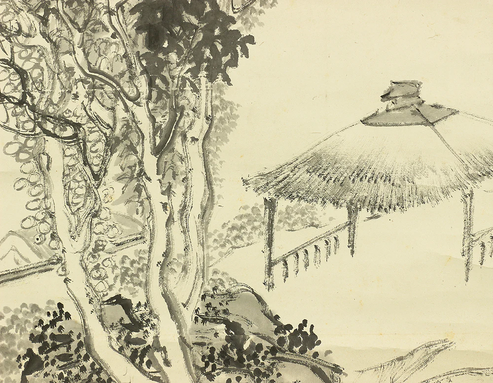 帆足杏雨 Hoashi Kyou (1810-1884) Japanese antique art kakejiku kakemono wall hanging scroll / Sansui Landscape Boat with Box RB518 - Image 10