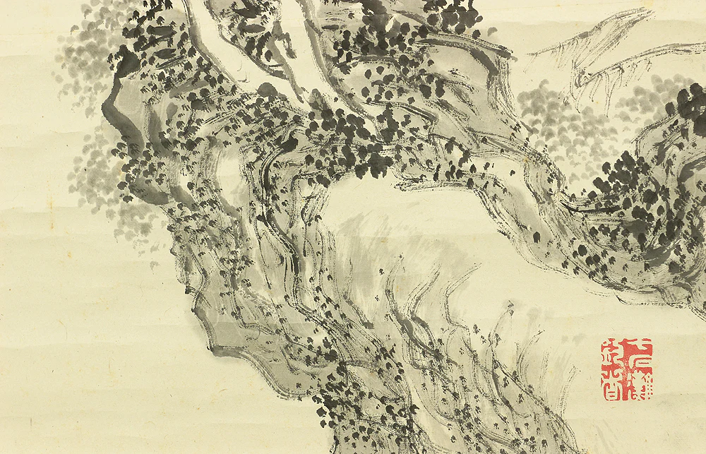 帆足杏雨 Hoashi Kyou (1810-1884) Japanese antique art kakejiku kakemono wall hanging scroll / Sansui Landscape Boat with Box RB518 - Image 12