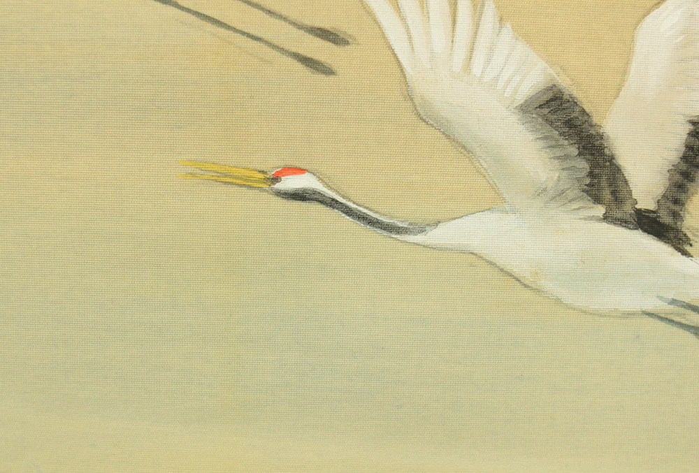 堀江春斎 Horie Shunsai (b1900) Japanese art kakejiku kakemono wall hanging scroll / Rising Sun and Flying Crane with Original Double Box (Tomobako) RD550 - Image 12