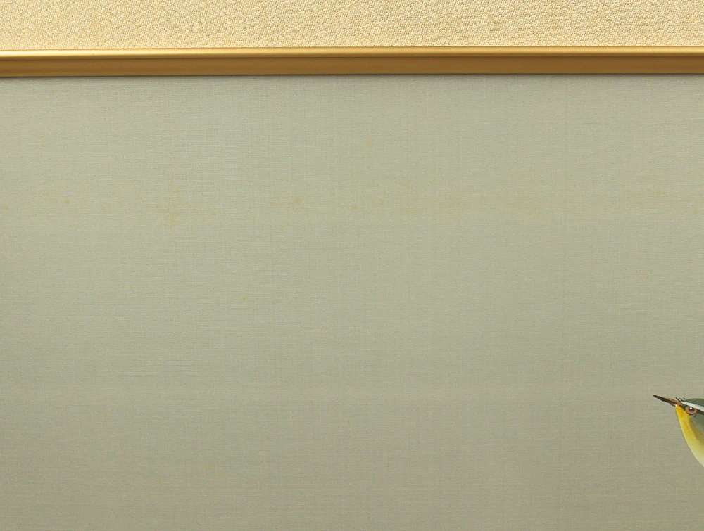 井出岳水 Ide Gakusui (1899-1978) Framed Silk Painting - White Plum Tree and Bush Warbler Nightingale VA669 - Image 13