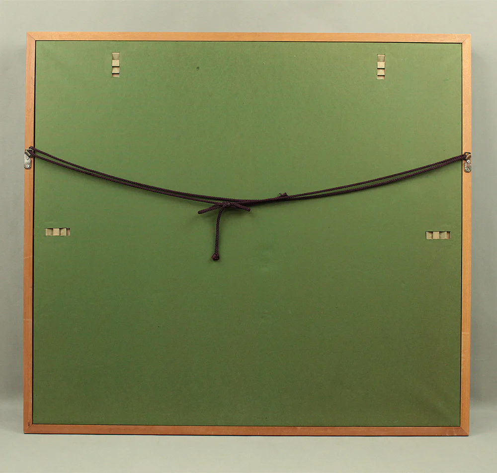 井出岳水 Ide Gakusui (1899-1978) Framed Silk Painting - White Plum Tree and Bush Warbler Nightingale VA669 - Image 15