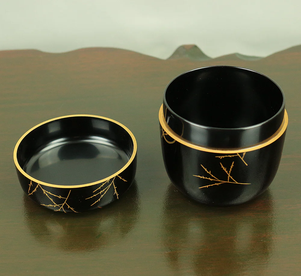 伊川敬三 Igawa Keizo Wajima Nuri lacquerware 'Asiatic Dayflower Makie Middle Natsume' Tea Caddy with Original Box (Tomobako) VA484 - Image 19