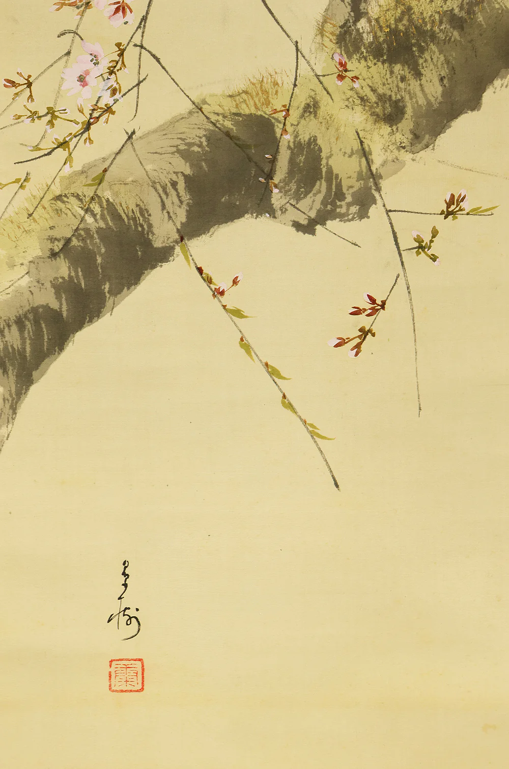 今井景樹 Imai Keiju (1891-1967) Japanese art kakejiku kakemono wall hanging scroll / Hazy Moon and Weeping Cherry Blossoms with Box RD925 - Image 13
