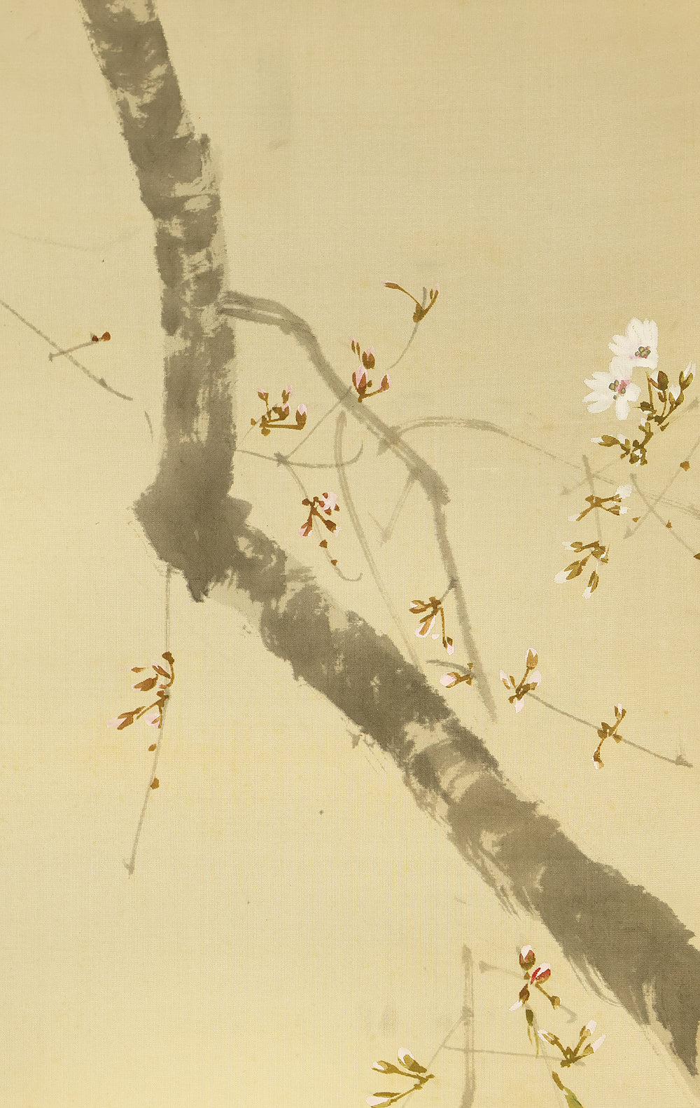 今井景樹 Imai Keiju (1891-1967) Japanese art kakejiku kakemono wall hanging scroll / Hazy Moon and Weeping Cherry Blossoms with Box RD925 - Image 5