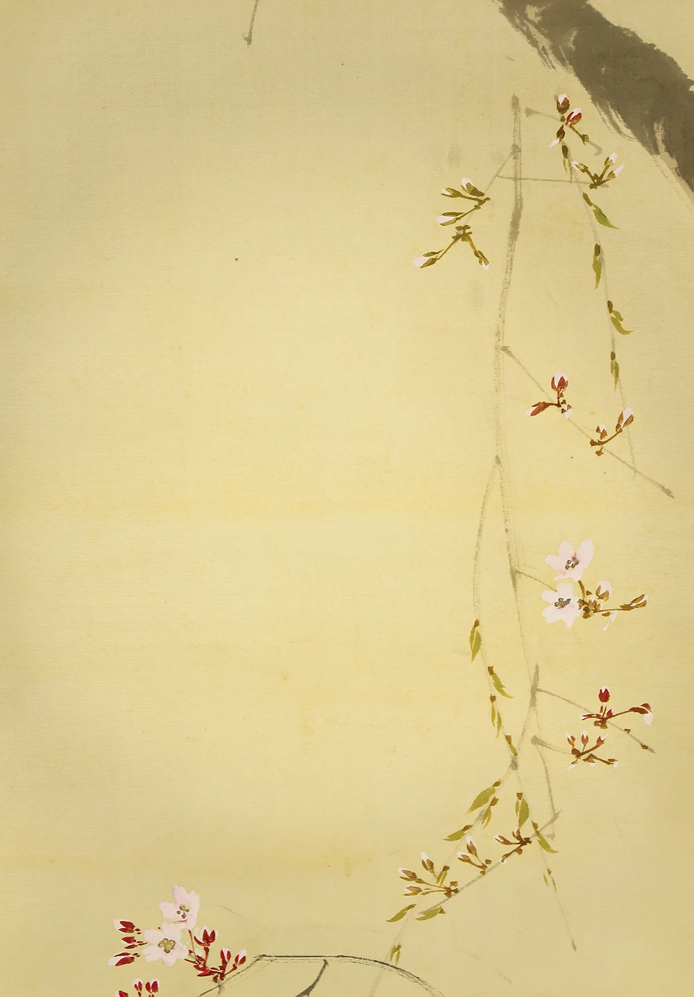 今井景樹 Imai Keiju (1891-1967) Japanese art kakejiku kakemono wall hanging scroll / Hazy Moon and Weeping Cherry Blossoms with Box RD925 - Image 6
