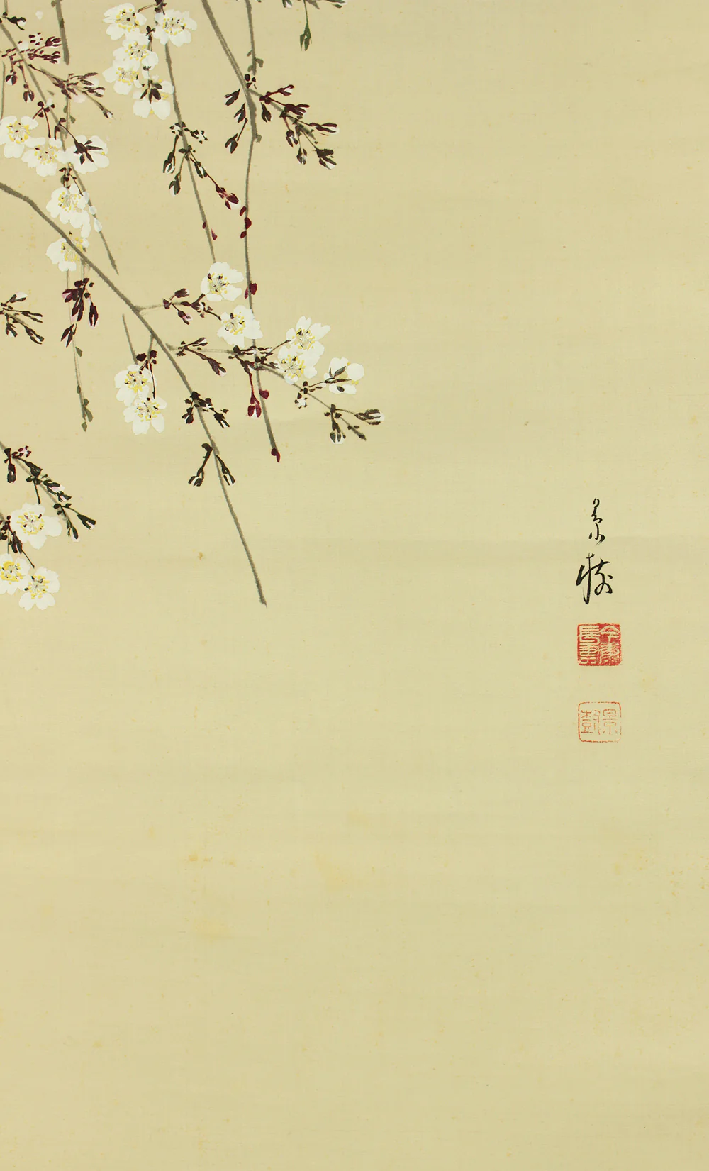 今井景樹 Imai Keiju (1891-1967) Japanese art kakejiku kakemono wall hanging scroll / Hazy Moon and Weeping Cherry Blossoms with Original Box (Tomobako) RD242 - Image 14