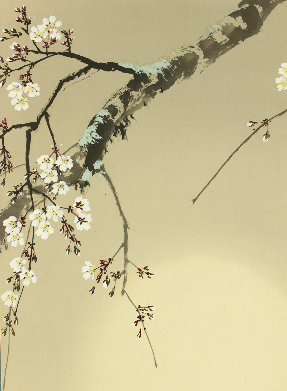 今井景樹 Imai Keiju (1891-1967) Japanese art kakejiku kakemono wall hanging scroll / Hazy Moon and Weeping Cherry Blossoms with Original Box (Tomobako) RD242 - Image 6