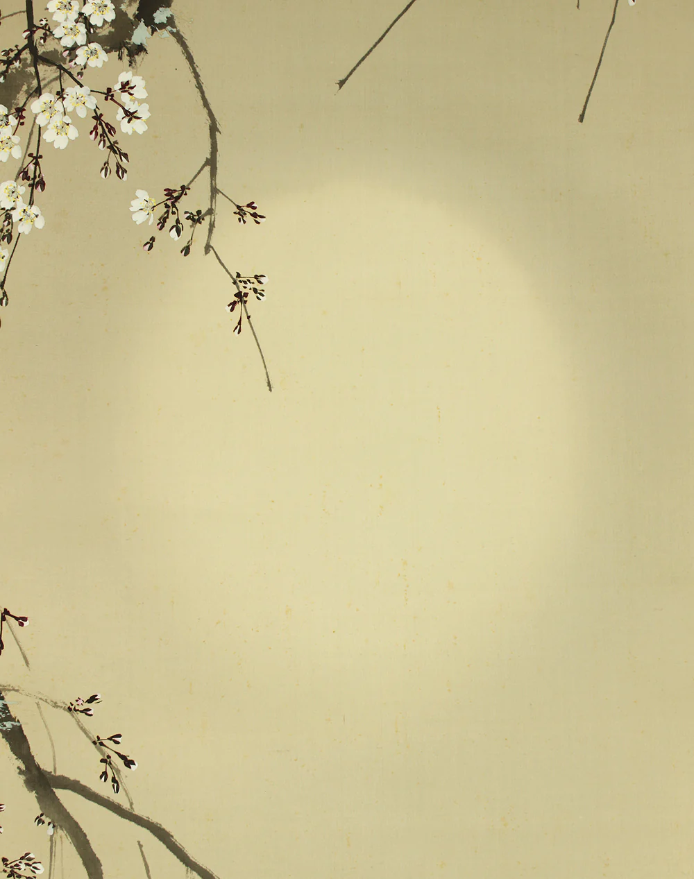 今井景樹 Imai Keiju (1891-1967) Japanese art kakejiku kakemono wall hanging scroll / Hazy Moon and Weeping Cherry Blossoms with Original Box (Tomobako) RD242 - Image 8