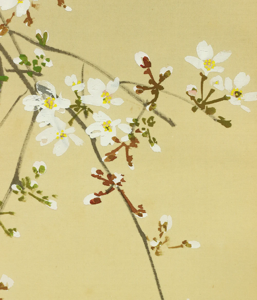今井景樹 Imai Keiju (1891-1967) Japanese art kakejiku kakemono wall hanging scroll / Hazy Moon & Weeping Cherry A368 - Image 7