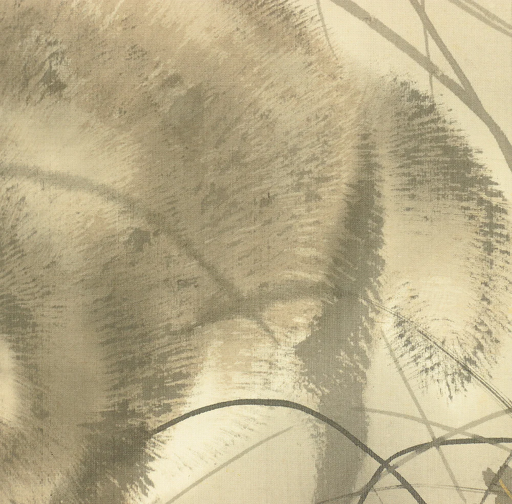 今井景樹 Imai Keiju (1891-1967) Japanese art kakejiku kakemono wall hanging scroll / Old Raccoon Dog and Chrysanthemum with Original Box (Tomobako) RB115 - Image 10