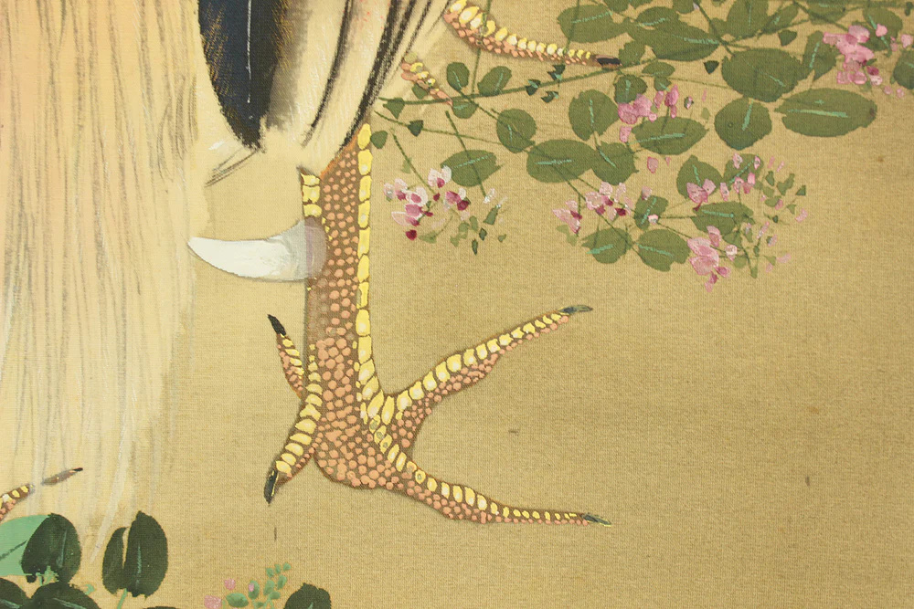 今井景樹 Imai Keiju (1891-1967) Japanese art kakejiku kakemono wall hanging scroll / Solitary Chicken and Bush Clover with Box RD505 - Image 14
