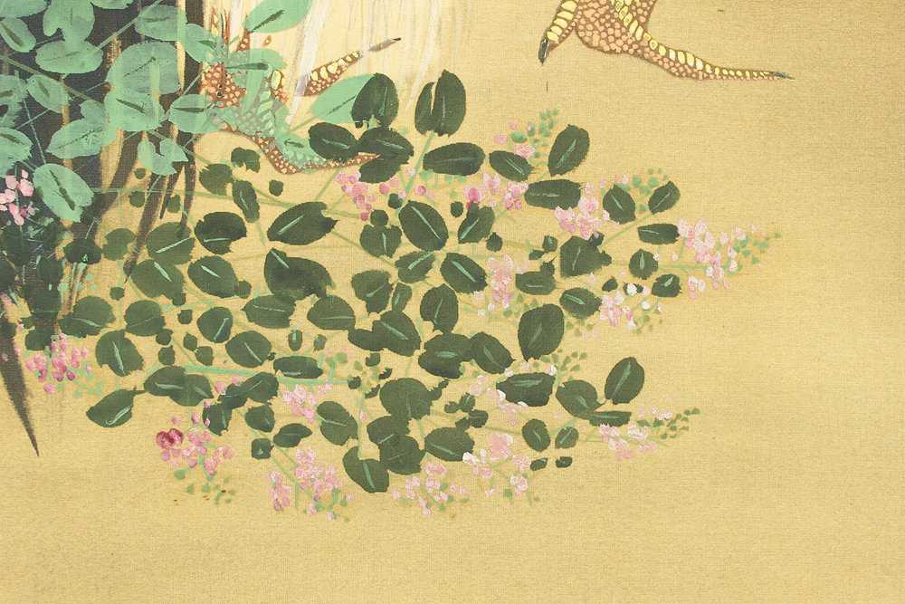 今井景樹 Imai Keiju (1891-1967) Japanese art kakejiku kakemono wall hanging scroll / Solitary Chicken and Bush Clover with Box RD505 - Image 16