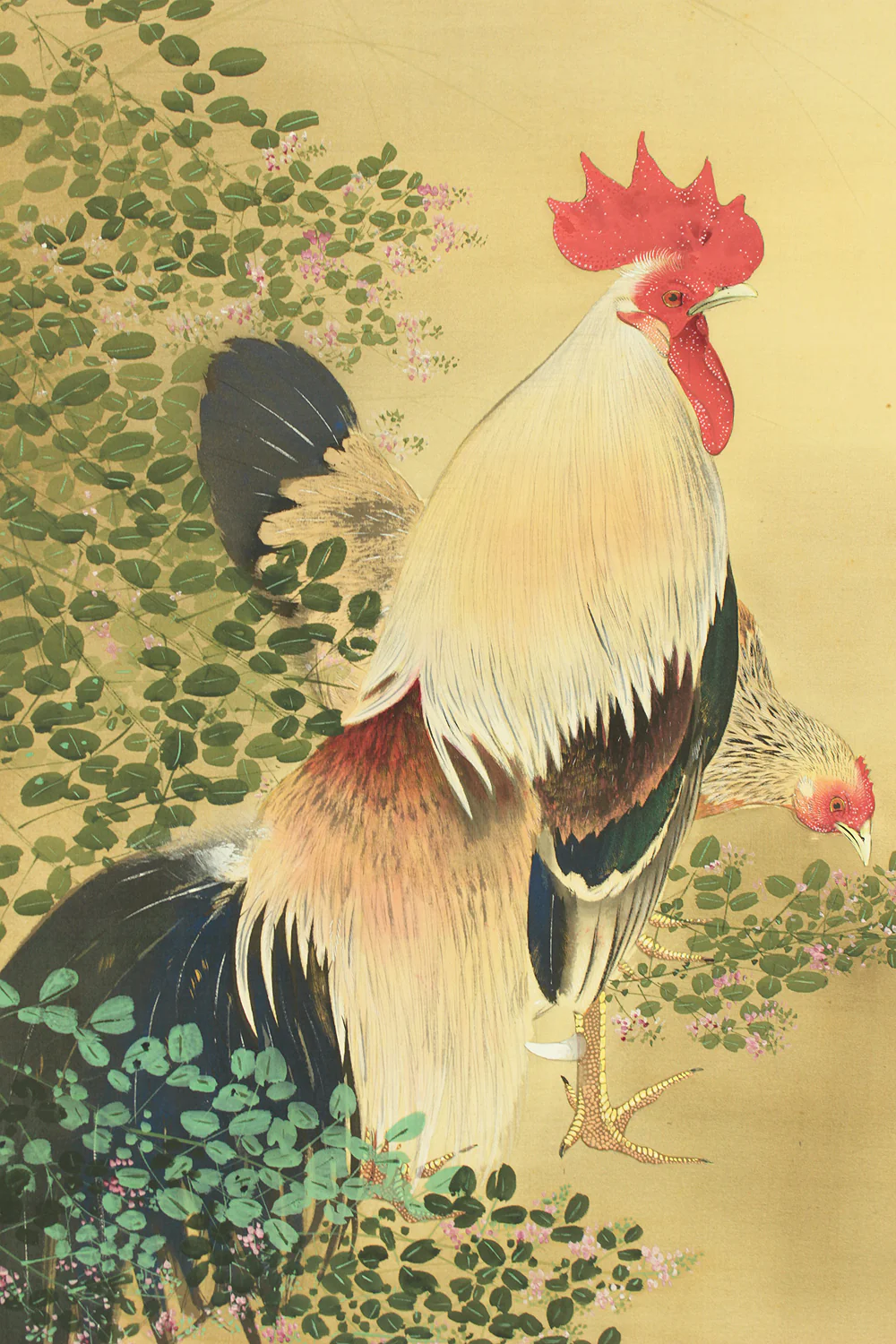 今井景樹 Imai Keiju (1891-1967) Japanese art kakejiku kakemono wall hanging scroll / Solitary Chicken and Bush Clover with Box RD505 - Image 8